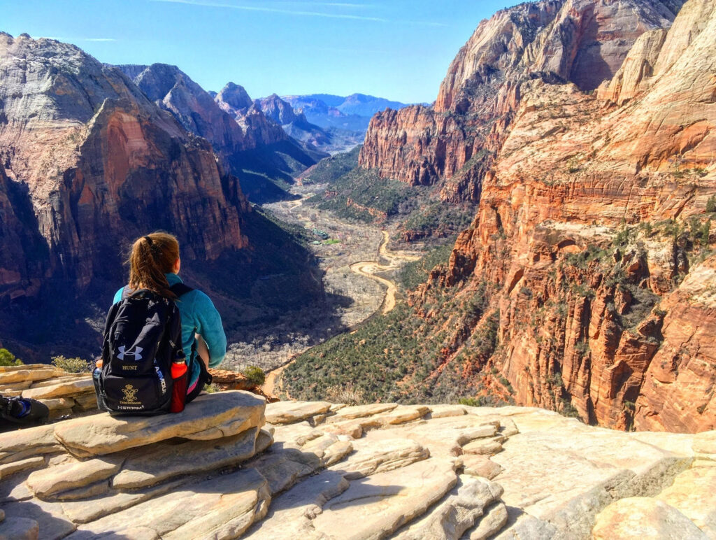 The top of Angel's Landing in Zion National Park. 