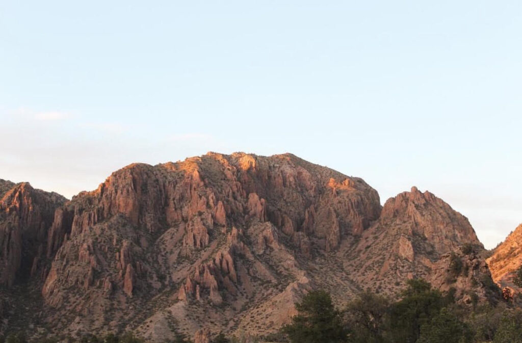 Sunset over the Chisos mountains in Big Bend National Park.