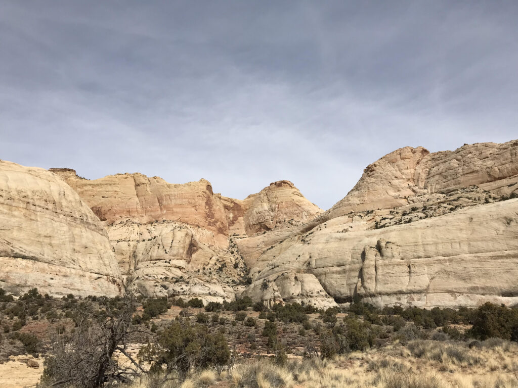 An outcropping of rocks in Capital Reef National Park. 