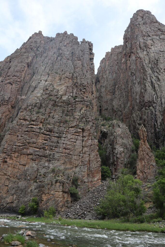 The canyon walls, right by the river. 