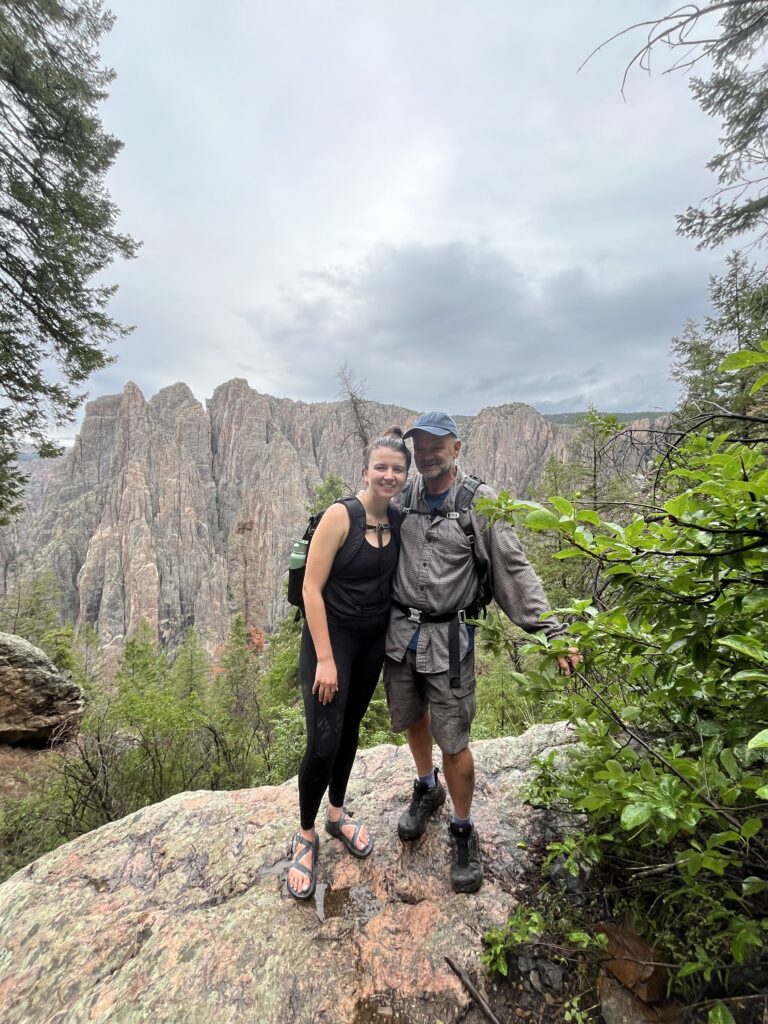 A brief stop to pose at the midway point of the hike!